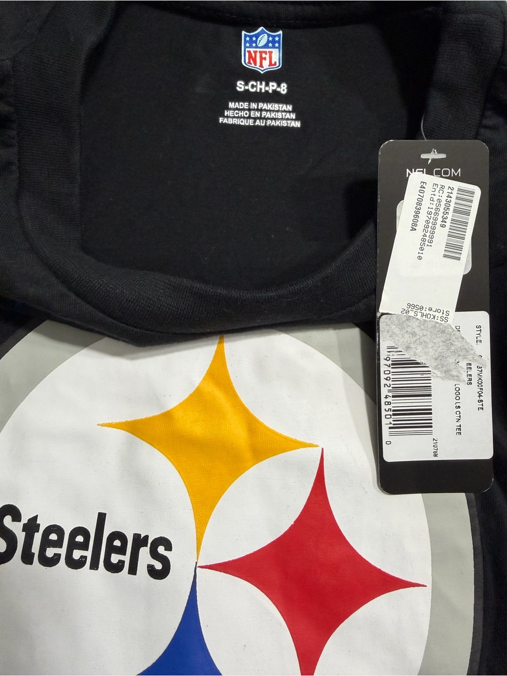 NWT Pittsburgh Steelers Youth Small NFL Team Apparel Long Sleeve Tee - Picture 7 of 8